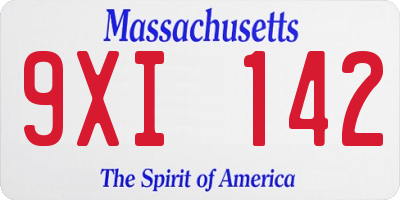 MA license plate 9XI142