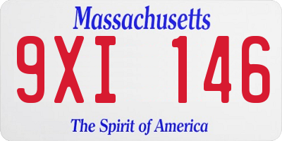 MA license plate 9XI146