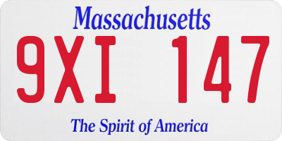 MA license plate 9XI147
