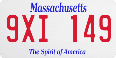 MA license plate 9XI149