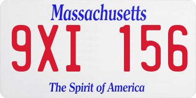 MA license plate 9XI156