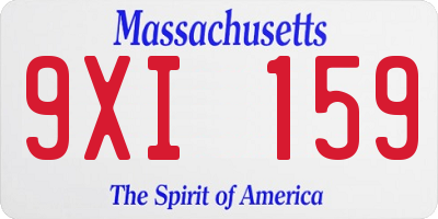 MA license plate 9XI159