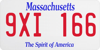 MA license plate 9XI166