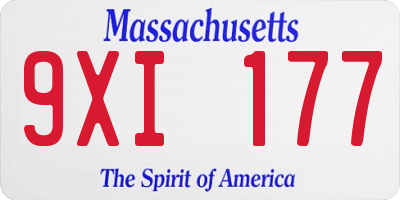 MA license plate 9XI177
