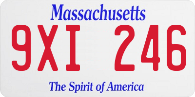 MA license plate 9XI246