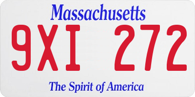 MA license plate 9XI272