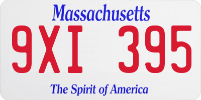 MA license plate 9XI395