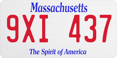 MA license plate 9XI437