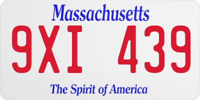 MA license plate 9XI439