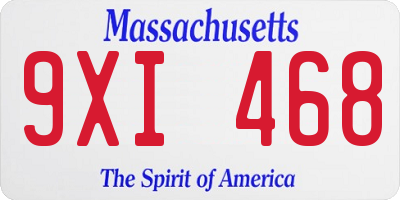 MA license plate 9XI468