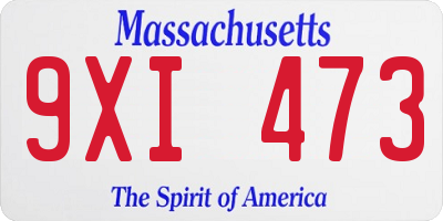 MA license plate 9XI473