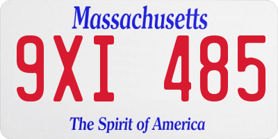 MA license plate 9XI485