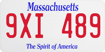 MA license plate 9XI489