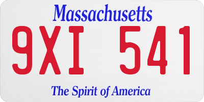 MA license plate 9XI541