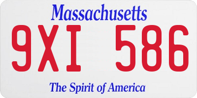 MA license plate 9XI586