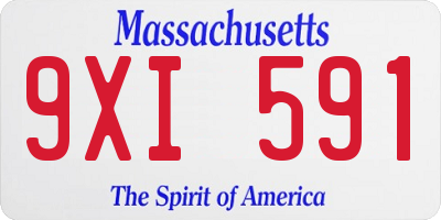 MA license plate 9XI591