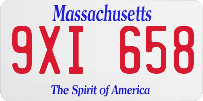MA license plate 9XI658