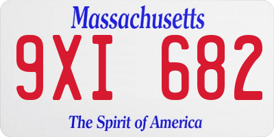 MA license plate 9XI682