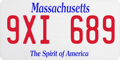 MA license plate 9XI689