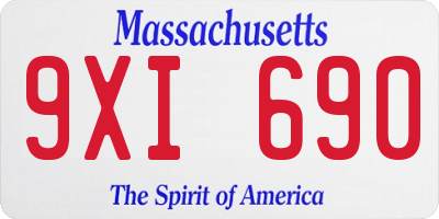 MA license plate 9XI690
