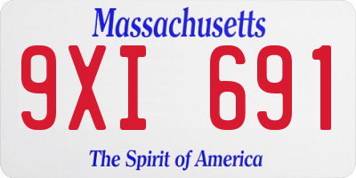 MA license plate 9XI691