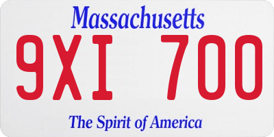 MA license plate 9XI700