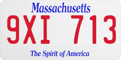 MA license plate 9XI713