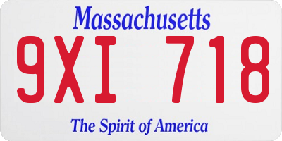 MA license plate 9XI718