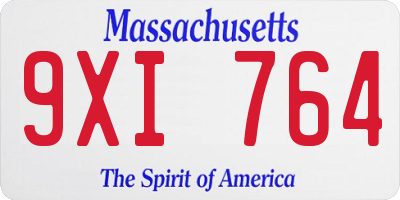 MA license plate 9XI764