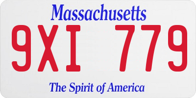 MA license plate 9XI779