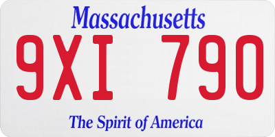 MA license plate 9XI790