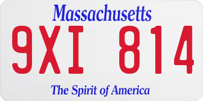 MA license plate 9XI814