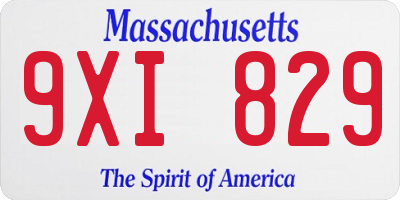 MA license plate 9XI829