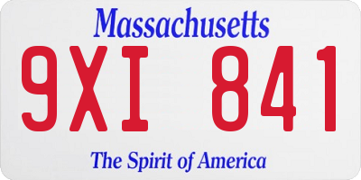 MA license plate 9XI841