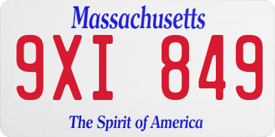 MA license plate 9XI849