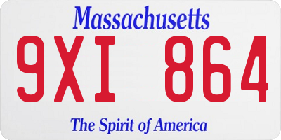 MA license plate 9XI864