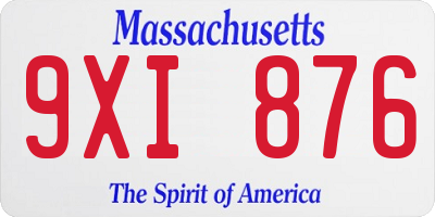 MA license plate 9XI876