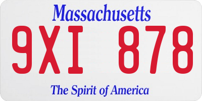 MA license plate 9XI878
