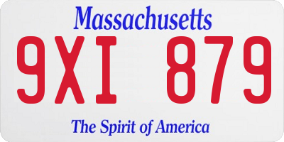 MA license plate 9XI879