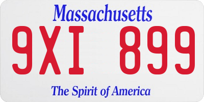 MA license plate 9XI899