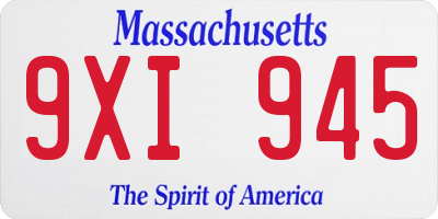 MA license plate 9XI945