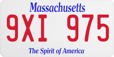 MA license plate 9XI975