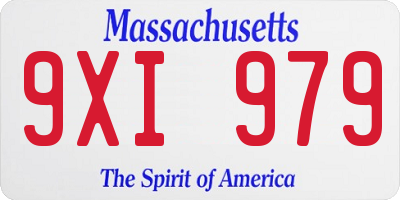 MA license plate 9XI979