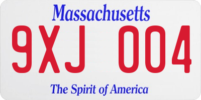 MA license plate 9XJ004