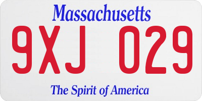 MA license plate 9XJ029