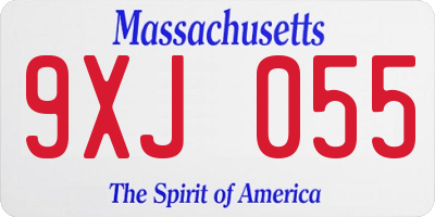 MA license plate 9XJ055