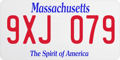 MA license plate 9XJ079