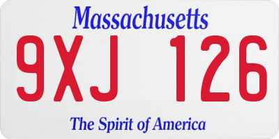 MA license plate 9XJ126