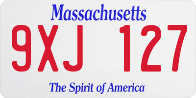 MA license plate 9XJ127