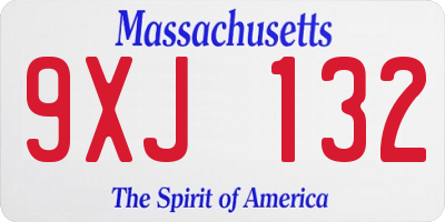 MA license plate 9XJ132